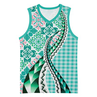 Aloha Vintage Palaka Floral Hawaiian Quilt Basketball Jersey Polu Motif - Polynesian Pride