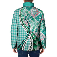 Aloha Vintage Palaka Floral Hawaiian Quilt Padded Jacket Polu Motif - Polynesian Pride