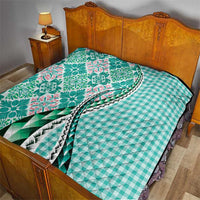 Aloha Vintage Palaka Floral Hawaiian Quilt Quilt Polu Motif - Polynesian Pride