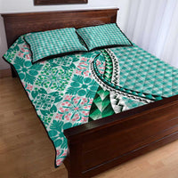 Aloha Vintage Palaka Floral Hawaiian Quilt Quilt Bed Set Polu Motif - Polynesian Pride