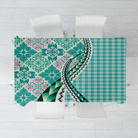 Aloha Vintage Palaka Floral Hawaiian Quilt Tablecloth Polu Motif - Polynesian Pride