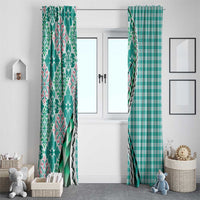 Aloha Vintage Palaka Floral Hawaiian Quilt Window Curtain Polu Motif - Polynesian Pride