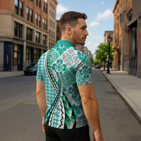 Aloha Vintage Palaka Floral Hawaiian Quilt Zipper Polo Shirt Polu Motif - Polynesian Pride