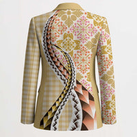 Aloha Vintage Palaka Floral Hawaiian Quilt Blazer Melemele Motif - Polynesian Pride