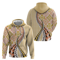 Aloha Vintage Palaka Floral Hawaiian Quilt Hoodie Melemele Motif - Polynesian Pride