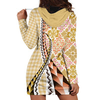 Aloha Vintage Palaka Floral Hawaiian Quilt Hoodie Dress Melemele Motif - Polynesian Pride