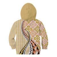 Aloha Vintage Palaka Floral Hawaiian Quilt Kid Hoodie Melemele Motif - Polynesian Pride