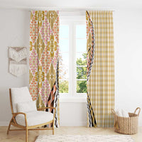 Aloha Vintage Palaka Floral Hawaiian Quilt Window Curtain Melemele Motif - Polynesian Pride