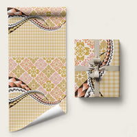 Aloha Vintage Palaka Floral Hawaiian Quilt Wrapping Paper Melemele Motif - Polynesian Pride