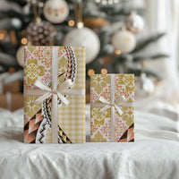 Aloha Vintage Palaka Floral Hawaiian Quilt Wrapping Paper Melemele Motif - Polynesian Pride