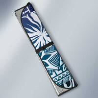 Aloha Vintage Plumeria Hawaiian Tapa Pattern Auto Sun Shade Blue Hawaiian Tapa Pattern LT9 - Polynesian Pride