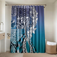 Aloha Vintage Plumeria Hawaiian Tapa Pattern Bathroom Set Blue Hawaiian Tapa Pattern - Polynesian Pride