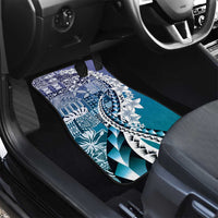 Aloha Vintage Plumeria Hawaiian Tapa Pattern Car Mats Blue Hawaiian Tapa Pattern - Polynesian Pride