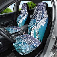 Aloha Vintage Plumeria Hawaiian Tapa Pattern Car Seat Cover Blue Hawaiian Tapa Pattern - Polynesian Pride