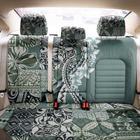 Aloha Vintage Plumeria Hawaiian Tapa Pattern Back Car Seat Cover Dark Turquoise Hawaiian Tapa Pattern - Polynesian Pride