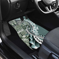 Aloha Vintage Plumeria Hawaiian Tapa Pattern Car Mats Dark Turquoise Hawaiian Tapa Pattern - Polynesian Pride
