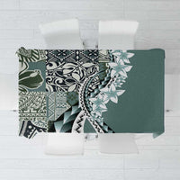 Aloha Vintage Plumeria Hawaiian Tapa Pattern Tablecloth Dark Turquoise Hawaiian Tapa Pattern - Polynesian Pride