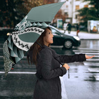 Aloha Vintage Plumeria Hawaiian Tapa Pattern Umbrella Dark Turquoise Hawaiian Tapa Pattern LT9 - Polynesian Pride
