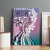 Aloha Vintage Plumeria Hawaiian Tapa Pattern Canvas Wall Art Gradient Hawaiian Tapa Pattern - Polynesian Pride