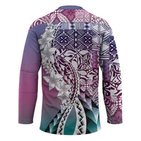 Aloha Vintage Plumeria Hawaiian Tapa Pattern Hockey Jersey Gradient Hawaiian Tapa Pattern LT9 - Polynesian Pride