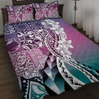 Aloha Vintage Plumeria Hawaiian Tapa Pattern Quilt Bed Set Gradient Hawaiian Tapa Pattern - Polynesian Pride