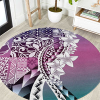 Aloha Vintage Plumeria Hawaiian Tapa Pattern Round Carpet Gradient Hawaiian Tapa Pattern - Polynesian Pride