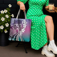 Aloha Vintage Plumeria Hawaiian Tapa Pattern Tote Bag Gradient Hawaiian Tapa Pattern - Polynesian Pride