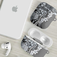 Aloha Vintage Plumeria Hawaiian Tapa Pattern AirPods Case Gray Hawaiian Tapa Pattern LT9 - Polynesian Pride