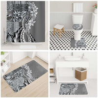 Aloha Vintage Plumeria Hawaiian Tapa Pattern Bathroom Set Gray Hawaiian Tapa Pattern - Polynesian Pride