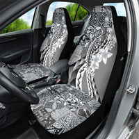 Aloha Vintage Plumeria Hawaiian Tapa Pattern Car Seat Cover Gray Hawaiian Tapa Pattern - Polynesian Pride