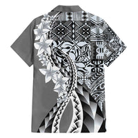 Aloha Vintage Plumeria Hawaiian Tapa Pattern Family Matching Tank Maxi Dress and Hawaiian Shirt Gray Hawaiian Tapa Pattern - Polynesian Pride