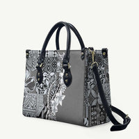 Aloha Vintage Plumeria Hawaiian Tapa Pattern Leather Bag Gray Hawaiian Tapa Pattern LT9 Gray - Polynesian Pride