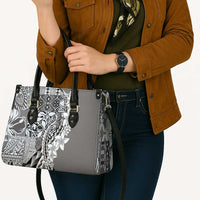 Aloha Vintage Plumeria Hawaiian Tapa Pattern Leather Bag Gray Hawaiian Tapa Pattern LT9 - Polynesian Pride