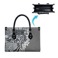 Aloha Vintage Plumeria Hawaiian Tapa Pattern Leather Bag Gray Hawaiian Tapa Pattern LT9 - Polynesian Pride