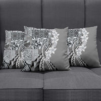 Aloha Vintage Plumeria Hawaiian Tapa Pattern Pillow Cover Gray Hawaiian Tapa Pattern LT9 - Polynesian Pride