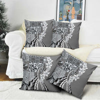 Aloha Vintage Plumeria Hawaiian Tapa Pattern Pillow Cover Gray Hawaiian Tapa Pattern LT9 - Polynesian Pride