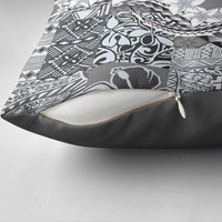 Aloha Vintage Plumeria Hawaiian Tapa Pattern Pillow Cover Gray Hawaiian Tapa Pattern LT9 - Polynesian Pride