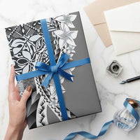 Aloha Vintage Plumeria Hawaiian Tapa Pattern Wrapping Paper Gray Hawaiian Tapa Pattern - Polynesian Pride