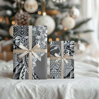 Aloha Vintage Plumeria Hawaiian Tapa Pattern Wrapping Paper Gray Hawaiian Tapa Pattern - Polynesian Pride