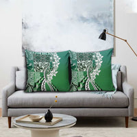 Aloha Vintage Plumeria Hawaiian Tapa Pattern Pillow Cover Green Hawaiian Tapa Pattern LT9 - Polynesian Pride