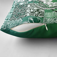 Aloha Vintage Plumeria Hawaiian Tapa Pattern Pillow Cover Green Hawaiian Tapa Pattern LT9 - Polynesian Pride