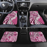 Aloha Vintage Plumeria Hawaiian Tapa Pattern Car Mats Pink Hawaiian Tapa Pattern - Polynesian Pride