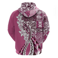 Aloha Vintage Plumeria Hawaiian Tapa Pattern Hoodie Pink Hawaiian Tapa Pattern - Polynesian Pride