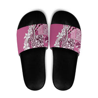 Aloha Vintage Plumeria Hawaiian Tapa Pattern Slide Sandals Pink Hawaiian Tapa Pattern LT9 Pink - Polynesian Pride