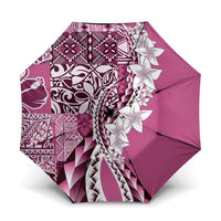 Aloha Vintage Plumeria Hawaiian Tapa Pattern Umbrella Pink Hawaiian Tapa Pattern LT9 One Size Folded 11.42 inch Opened Diameter 37.4 inch Pink - Polynesian Pride