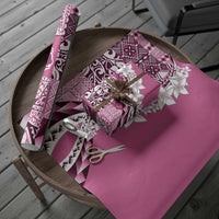 Aloha Vintage Plumeria Hawaiian Tapa Pattern Wrapping Paper Pink Hawaiian Tapa Pattern - Polynesian Pride