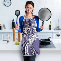 Aloha Vintage Plumeria Hawaiian Tapa Pattern Apron Purple Hawaiian Tapa Pattern LT9 - Polynesian Pride
