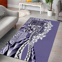 Aloha Vintage Plumeria Hawaiian Tapa Pattern Area Rug Purple Hawaiian Tapa Pattern - Polynesian Pride