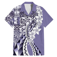 Aloha Vintage Plumeria Hawaiian Tapa Pattern Family Matching Mermaid Dress and Hawaiian Shirt Purple Hawaiian Tapa Pattern - Polynesian Pride