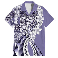 Aloha Vintage Plumeria Hawaiian Tapa Pattern Family Matching Puletasi and Hawaiian Shirt Purple Hawaiian Tapa Pattern - Polynesian Pride